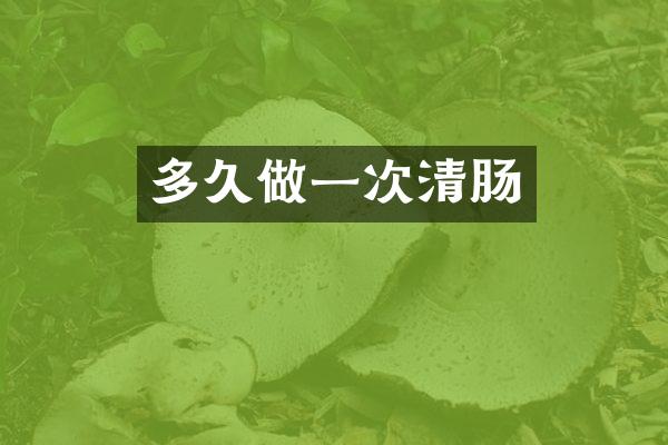 多久做一次清肠