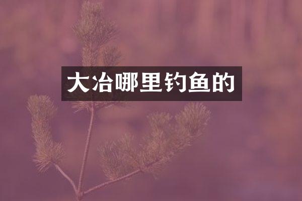 大冶哪里钓鱼的