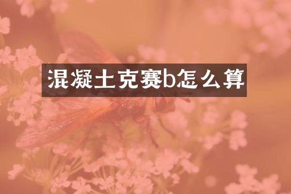 混凝土克赛b怎么算