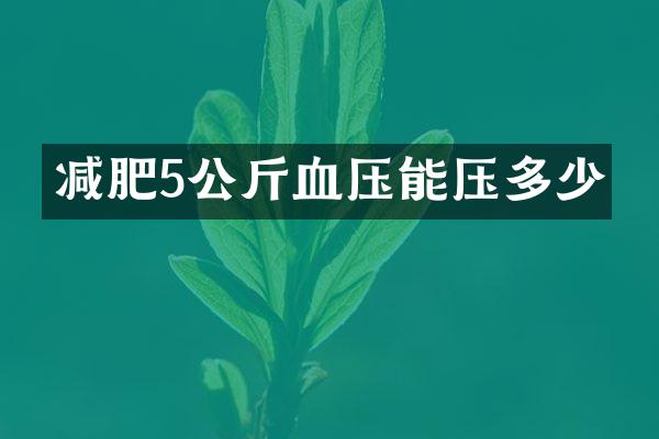 减肥5公斤血压能压多少