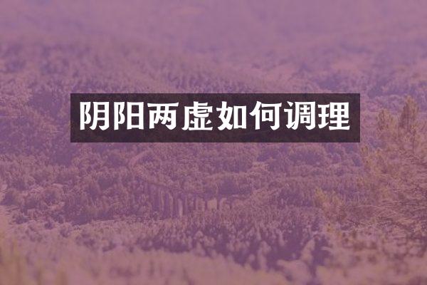 阴阳两虚如何调理