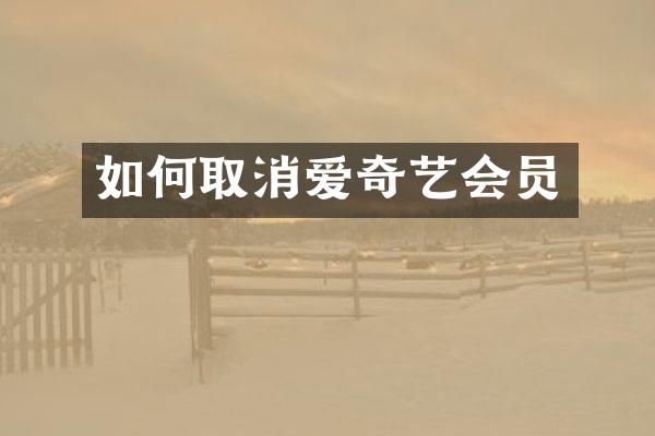 如何取消爱奇艺会员