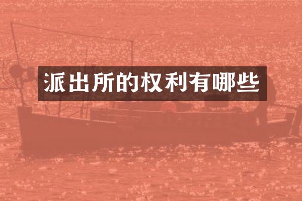 派出所的权利有哪些