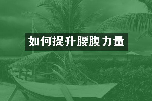 如何提升腰腹力量