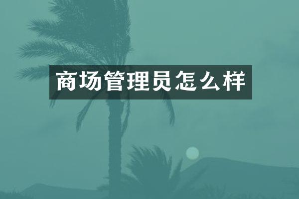 商场管理员怎么样