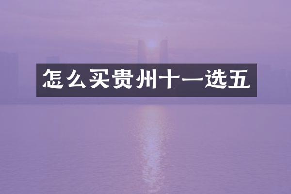 怎么买贵州十一选五