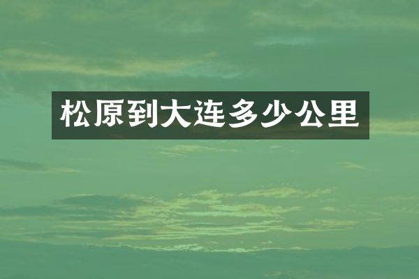 松原到大连多少公里