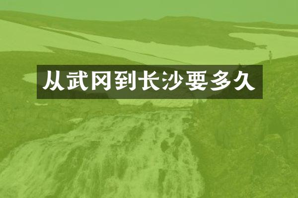 从武冈到长沙要多久