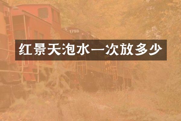 红景天泡水一次放多少