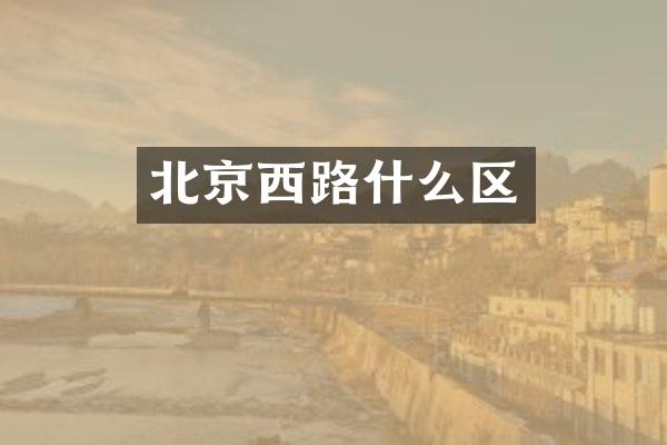 北京西路什么区
