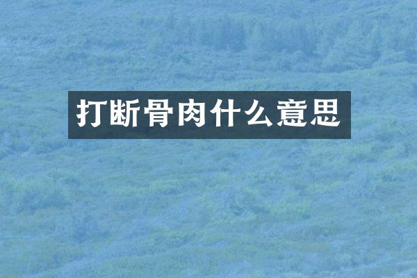 打断骨肉什么意思