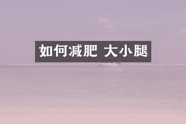 如何减肥 大小腿