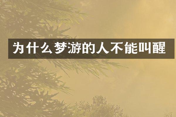 为什么梦游的人不能叫醒
