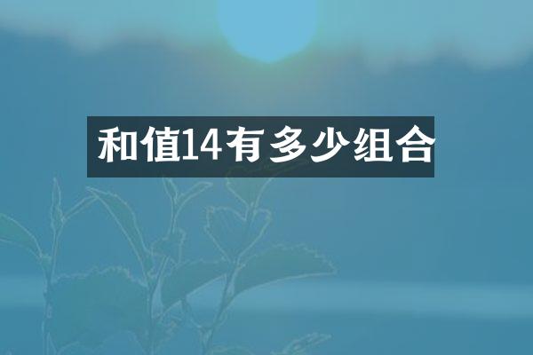 和值14有多少组合