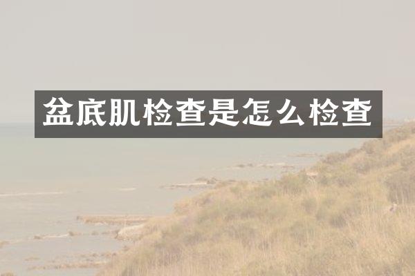 盆底肌检查是怎么检查