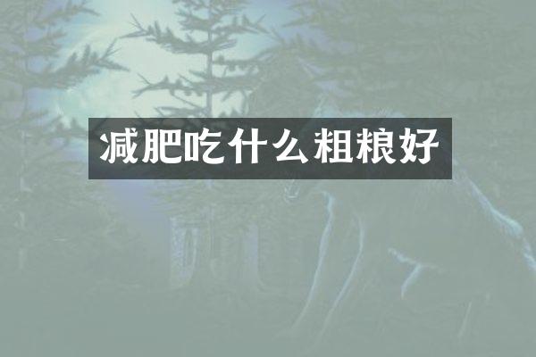 减肥吃什么粗粮好