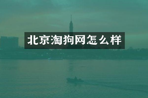 北京淘狗网怎么样