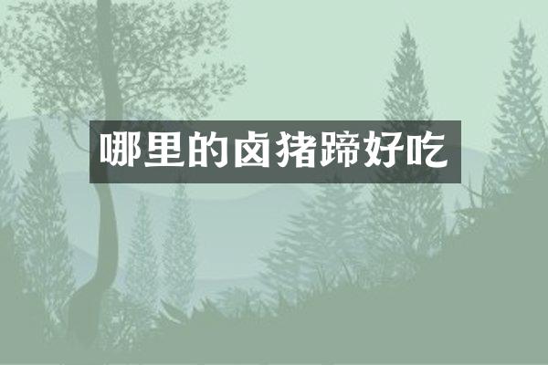 哪里的卤猪蹄好吃