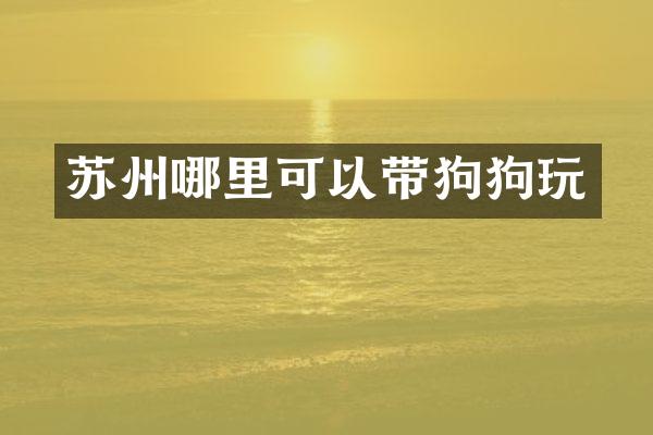 苏州哪里可以带狗狗玩