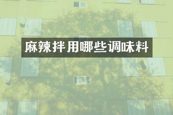 麻辣拌用哪些调味料