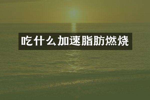吃什么加速脂肪燃烧