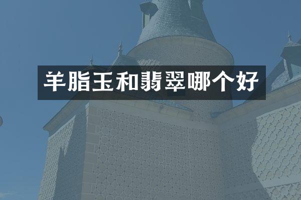 羊脂玉和翡翠哪个好