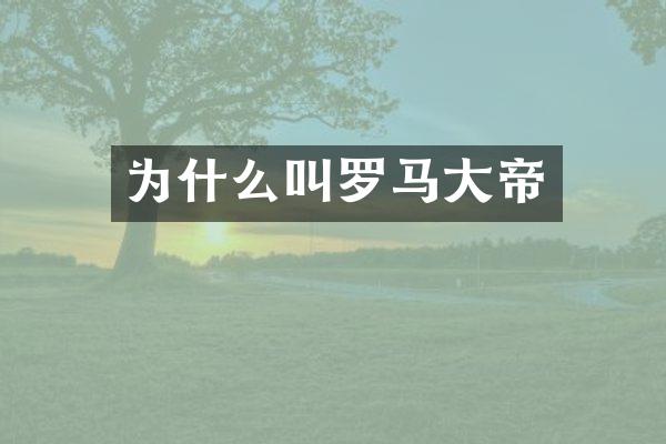 为什么叫罗马大帝