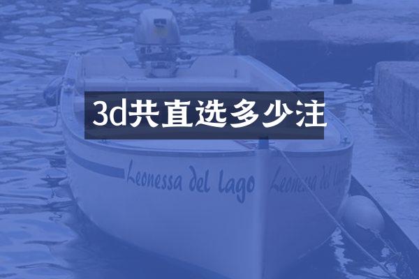 3d共直选多少注