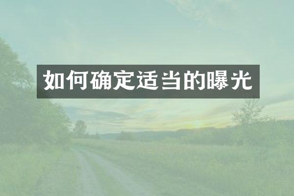如何确定适当的曝光