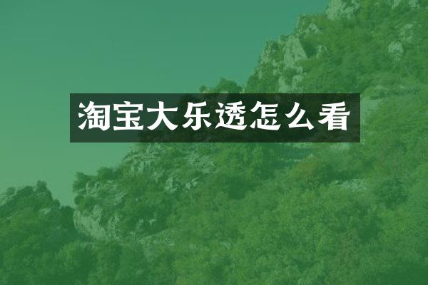 淘宝大怎么看