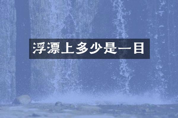 浮漂上多少是一目