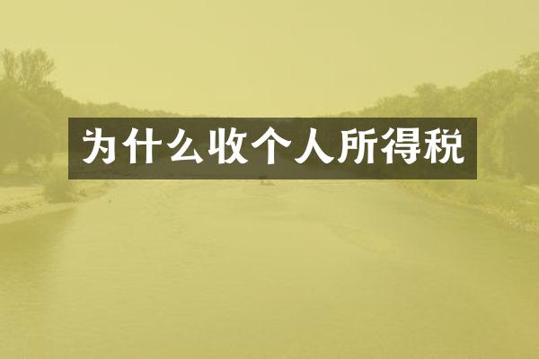 为什么收个人所得税