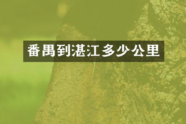 番禺到湛江多少公里