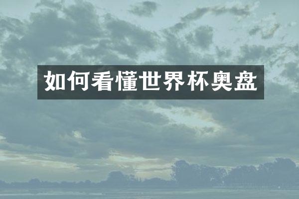 如何看懂世界杯奥盘