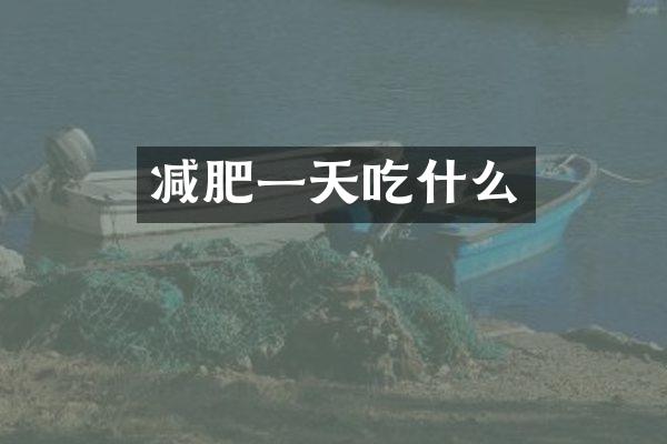 减肥一天吃什么