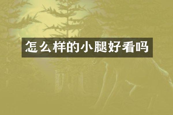 怎么样的小腿好看吗