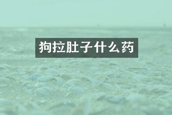 狗拉肚子什么药