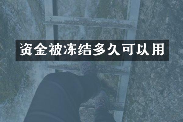 资金被冻结多久可以用