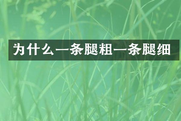为什么一条腿粗一条腿细