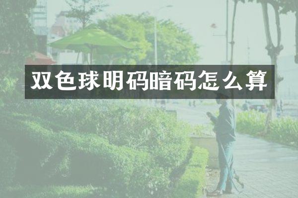 双色球明码暗码怎么算
