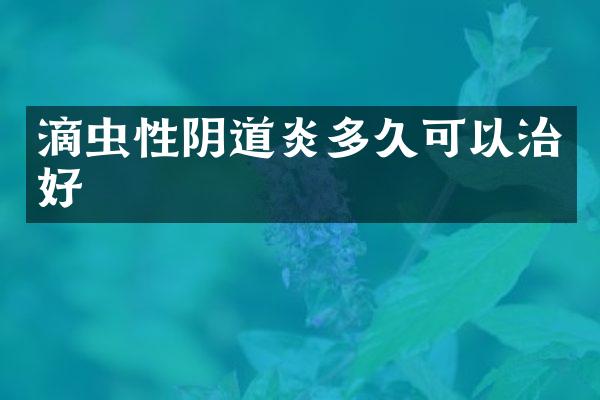 滴虫性阴道炎多久可以治好