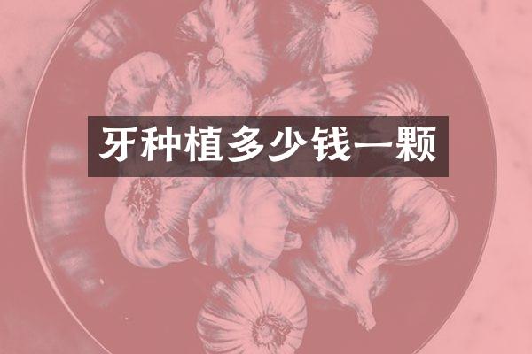 牙种植多少钱一颗