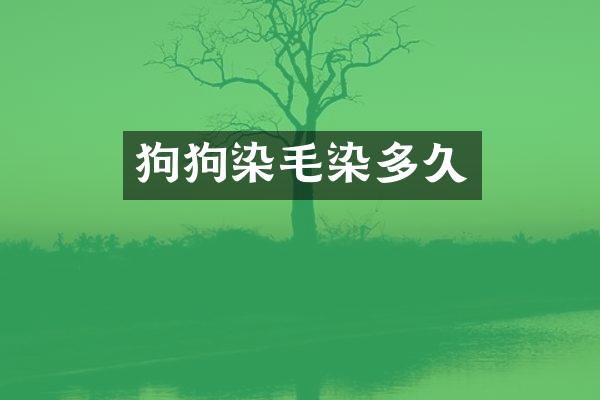 狗狗染毛染多久