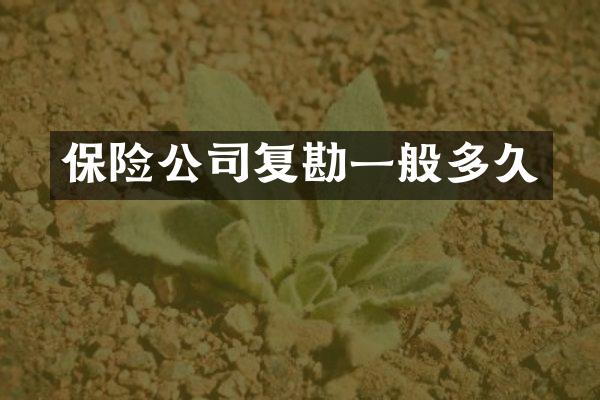 保险公司复勘一般多久