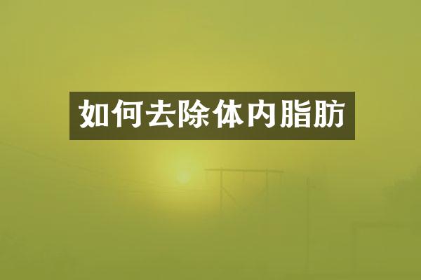 如何去除体内脂肪