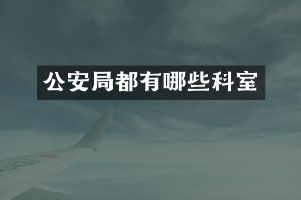 公安局都有哪些科室