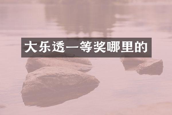 大一等奖哪里的