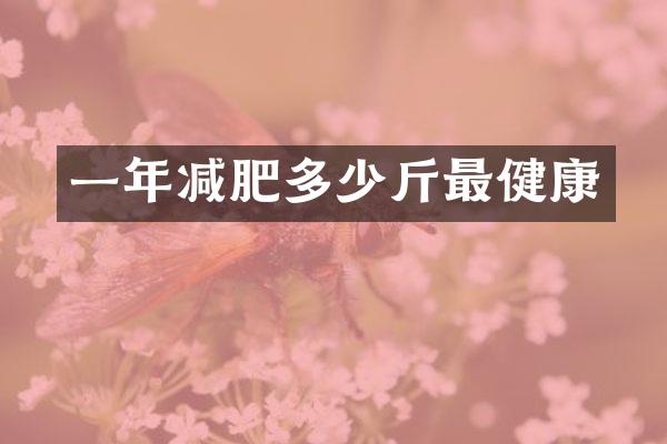 一年减肥多少斤最健康