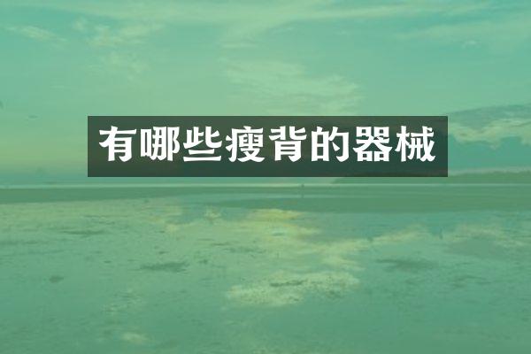 有哪些瘦背的器械