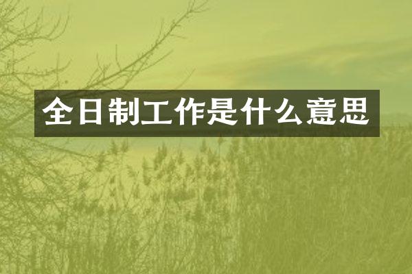 全日制工作是什么意思